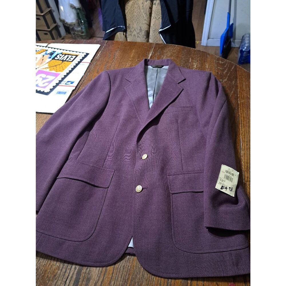 New 38R Regent Burgandy Wine Suit Sports Coat Jacket Blazer NWT Single Breast